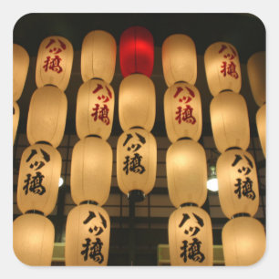 japanese lanterns square sticker