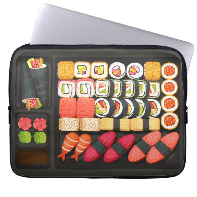 Japanese laptop case, SHUSHI computer sleeve (Front)