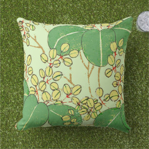 Japanese Leaf Floral Botanical Art Pattern Cushion