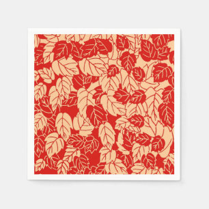Japanese Leaf Print, Mandarin Orange Napkin