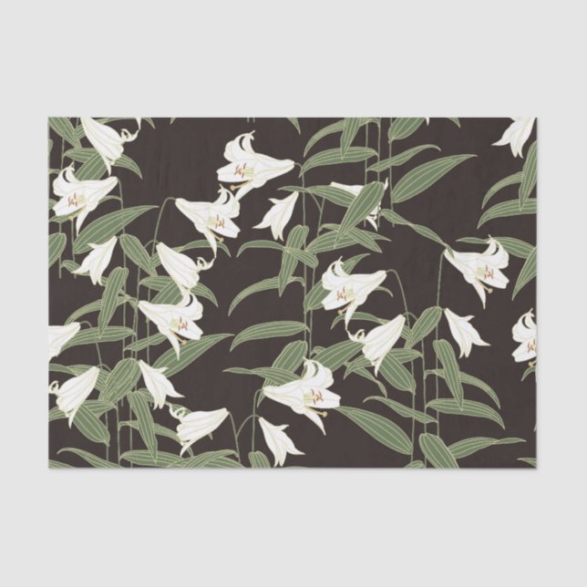 Japanese Lily Flowers Tissue Paper (Front)