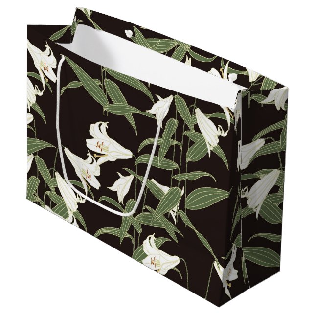Japanese Lily Large Gift Bag (Front Angled)