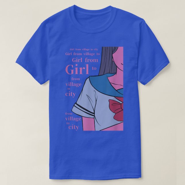 Japanese LoFi Girl Anime Character  Japan Aestheti T-Shirt (Design Front)