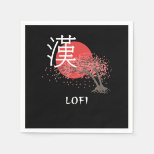 Japanese Lofi Hip Hop Kanji Cherry Blossom Lofi Napkin
