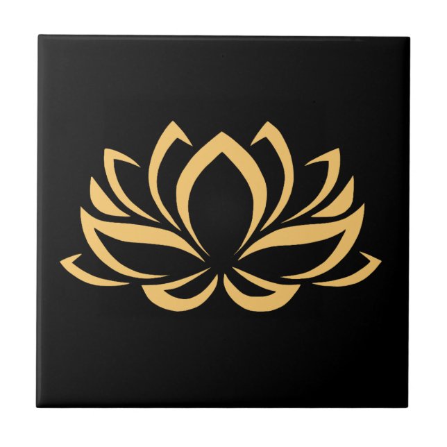 Japanese Lotus Flower Blossom Ceramic Tile (Front)