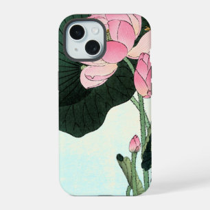 Japanese Lotus Flower   Vintage Fine Art iPhone 15 Case