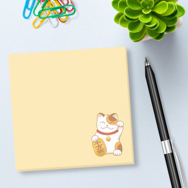 Japanese Lucky Calico Cat, Maneki Neko Post-it Notes (Creator Uploaded)