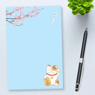 Japanese Lucky Calico Cat, Maneki Neko Post-it Notes