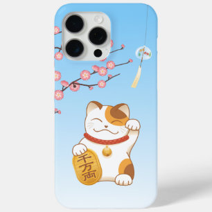 Japanese Lucky Cat, Calico Maneki Neko iPhone 15 Pro Max Case