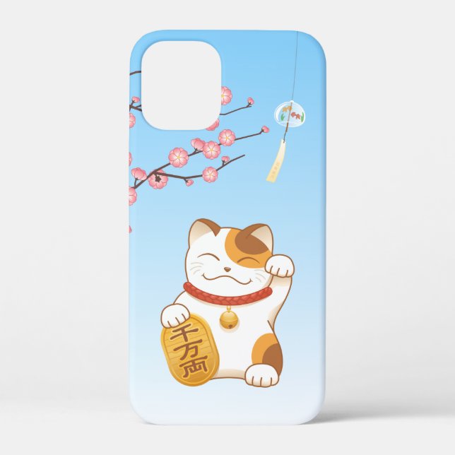 Japanese Lucky Cat, Calico Maneki Neko Case-Mate iPhone Case (Back)