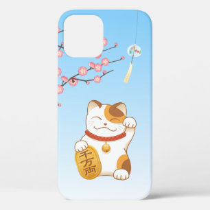 Japanese Lucky Cat, Calico Maneki Neko iPhone 12 Case
