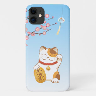 Japanese Lucky Cat, Calico Maneki Neko iPhone 11 Case