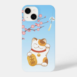 Japanese Lucky Cat, Calico Maneki Neko iPhone 14 Case