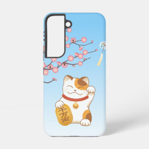Japanese Lucky Cat, Calico Maneki Neko Samsung Galaxy Case