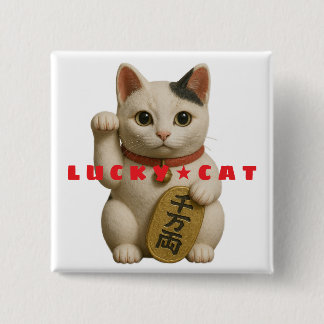 Japanese Lucky Cat Charm 15 Cm Square Badge