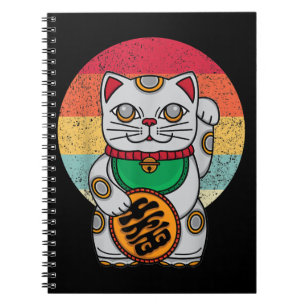 Japanese Lucky Cat Maneki Neko Kawaii Koban Feng Notebook