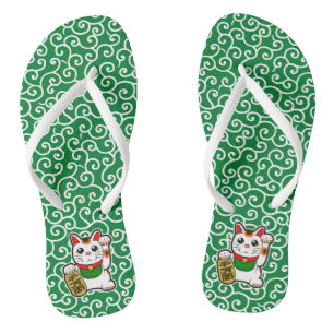Japanese Lucky Cat- Maneki Neko Thongs