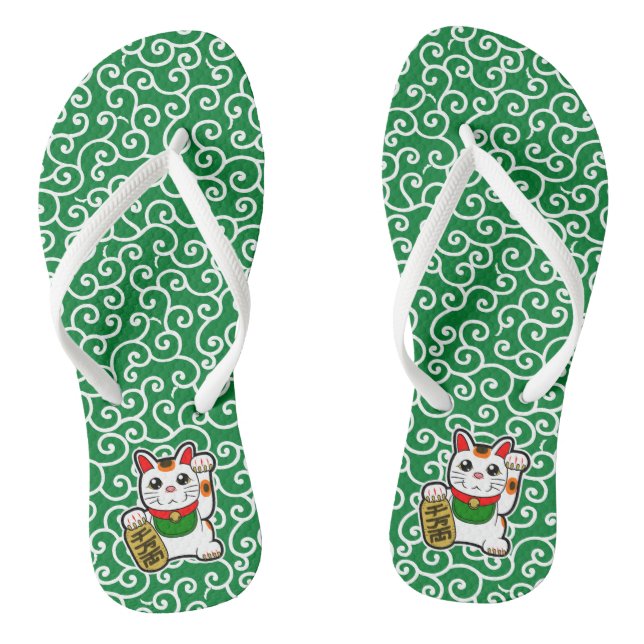 Japanese Lucky Cat- Maneki Neko Thongs (Footbed)