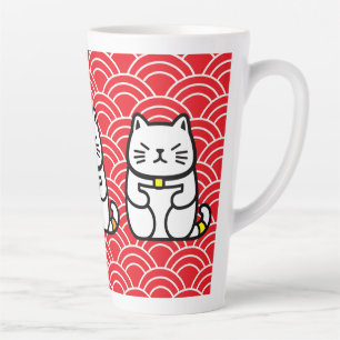 Japanese Lucky Cat or Maneki-Neko Latte Mug