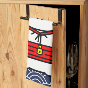 Japanese Lucky Cat or Maneki-Neko Tea Towel