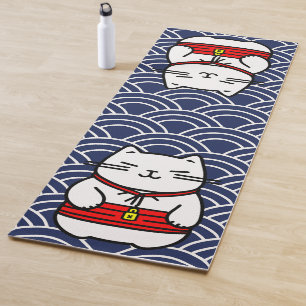 Japanese Lucky Cat or Maneki-Neko Yoga Mat