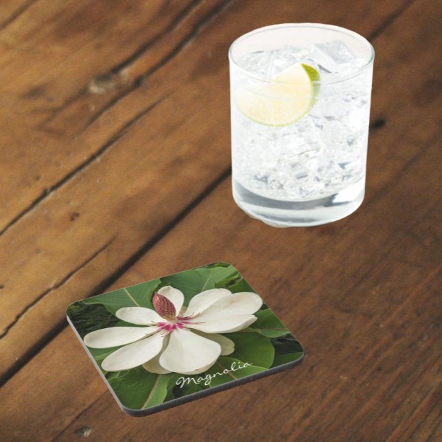 Japanese Magnolia Blossom Floral Coaster (In Situ Glass)