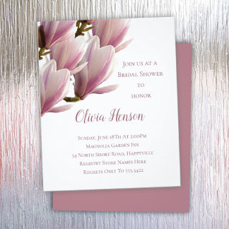 Japanese Magnolia Budget Bridal Shower Invitation Flyer