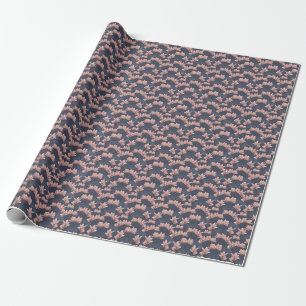 Japanese magnolia flowers, seamless, vintage style wrapping paper