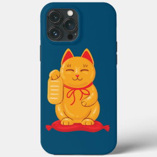 Japanese Maneki Neko Gold Cat, Symbol of Wealth iPhone 13 Pro Max Case