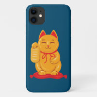 Japanese Maneki Neko Gold Cat, Symbol of Wealth