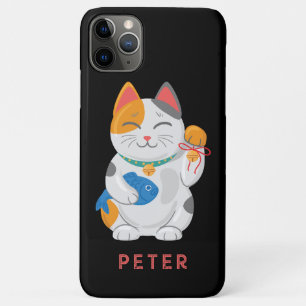 Japanese Maneki Neko White Cat, good luck symbol iPhone 11 Pro Max Case