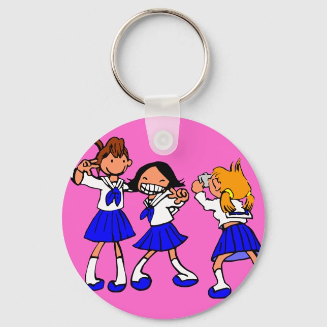 Japanese MANGA high-school girls Key Ring (Front)
