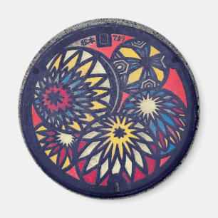 Japanese Manhole Cover Arts―Matsumoto city Magnet