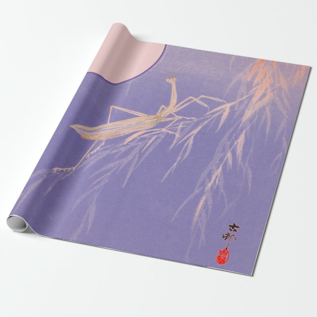 JAPANESE MANTIS REGARDING THE MOON WRAPPING PAPER (Unrolled)