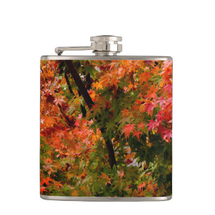 Japanese Maple in Fall Hip Flask