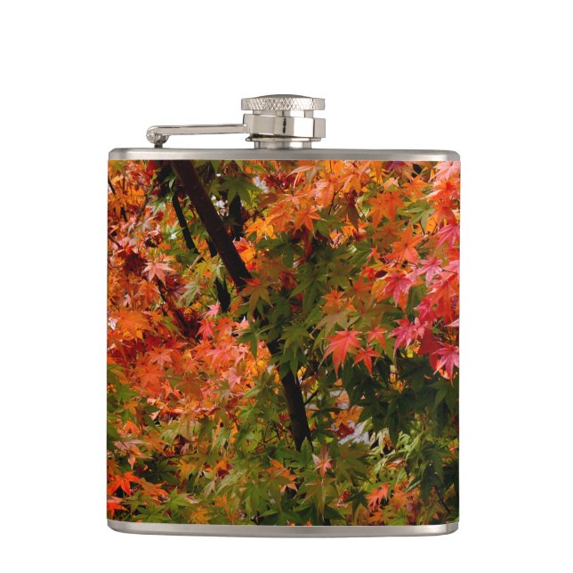 Japanese Maple in Fall Hip Flask (Front)