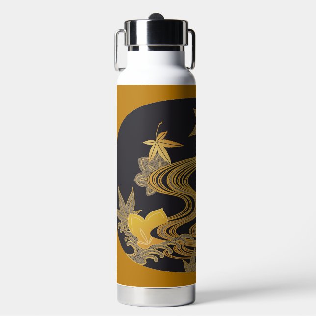 Japanese Maple Leaf and Running Water Bottle (Front)