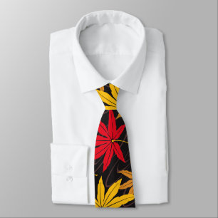 JAPANESE MAPLE LEAF (BLACK) TIE