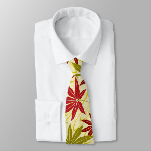 JAPANESE MAPLE LEAF (CREME) NECK TIE