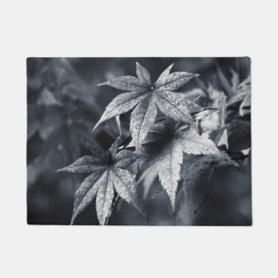 Japanese Maple Leaves in Deep Blue Doormat