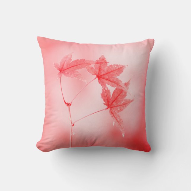 Japanese Maple Leaves in Red Cushion (Front)