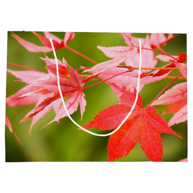 Japanese Maple Leaves Large Gift Bag (Back)