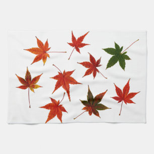 Japanese Maple Leaves Tea Towel