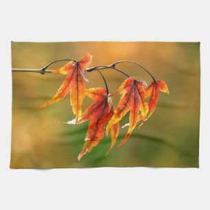 Japanese Maple Leaves Tea Towel