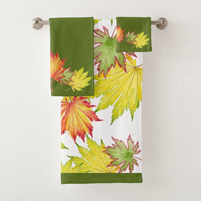 Japanese Maple on a  Bathroom Towel Set (Insitu)