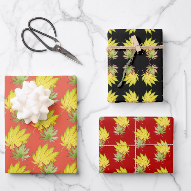 Japanese Maple on Wrapping Paper Set (Front)