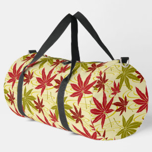 JAPANESE MAPLE PATTERN IN CREME DUFFLE BAG