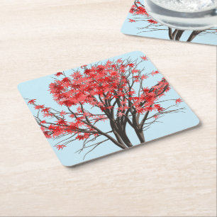 Japanese Maple Square Paper Coaster