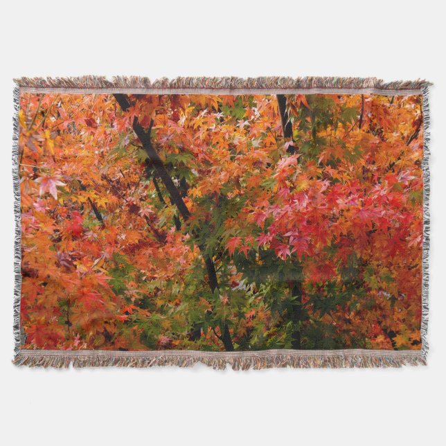 Japanese Maple Throw Blanket (Front)