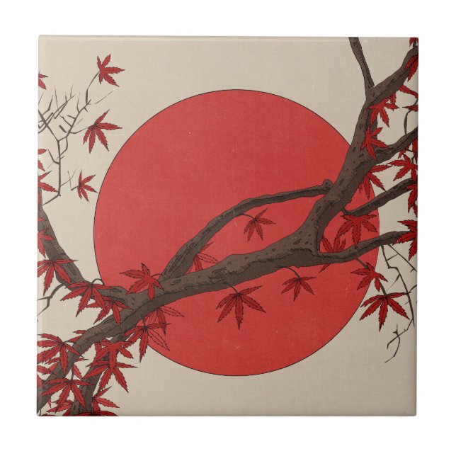 Japanese Maple Tree Ceramic Tile (Front)